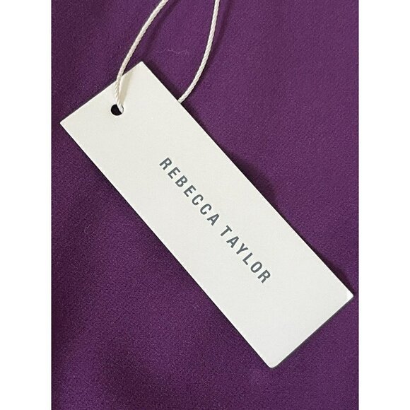 Rebecca Taylor Womans 10 Sleeveless Suiting Circle Dress Sugar Beet Purple NWT - Picture 6 of 10
